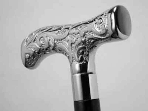 Bastone da passeggio fatto a mano manico ottone design stile vintage vittoriano - Foto 1 di 6