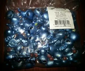 48 Cute Boy Girl Blue Vinyl Space Alien Small Figures - Birthday Party Favors - Picture 1 of 2