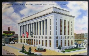 Vtg Postcard Davidson County Public Building and Court House-Nashville, Tn -1945 - Picture 1 of 2
