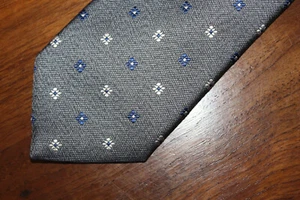 HART SCHAFFNER MARX MENS NECKTIE 100% SILK EMBROIDERED FLORAL-GEOMETRIC GRAY - Picture 1 of 5