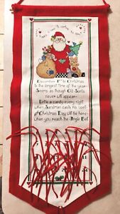 Completed holiday Christmas Traditions Advent Calendar Cross Stitch Kit Santa