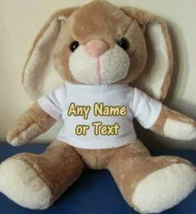 Personalisiertes T-Shirt Osterhase Hase Stofftier beliebiger Name, Text, Geburtstag - Bild 1 von 2