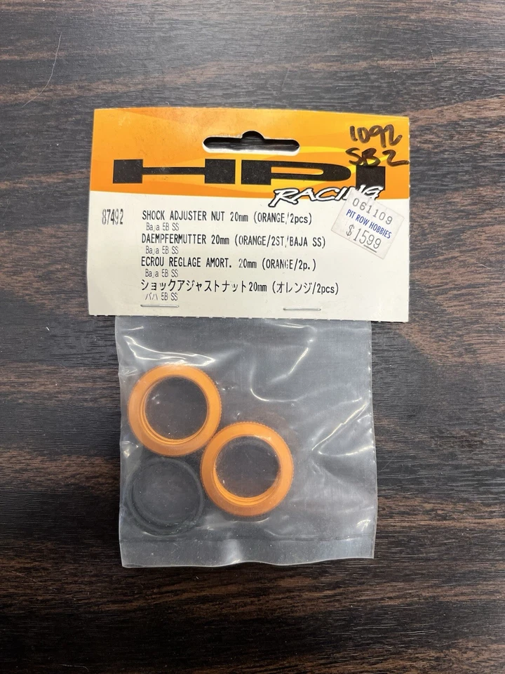 HPI 87492 Baja 5B SS / Shock Adjuster Nut 20mm / Orange Vintage RC Part (MK1092) - Image 1 of 1