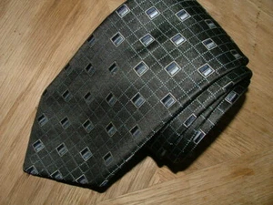 HERREN KRAWATTE BARADELLO HERGESTELLT IN ITALIEN 100 % SEIDE SCHWARZ BLAU GEOMETRISCH #0349 - Bild 1 von 5
