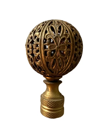 Antique Open Work Lamp Finial Shade Topper Filigree  2” Cover