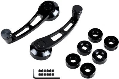 Black Billet Aluminum Window Handle, Crank Kit Set of 2 Chevy Ford Mopar 4.25" Foto 1 de 4