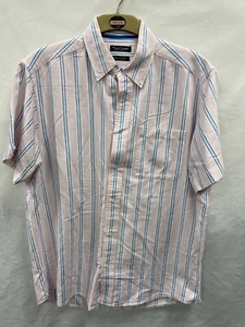 Lee Cooper Pink & Blue Vertical Striped Short Sleeved Shirt Size - Picture 1 of 4