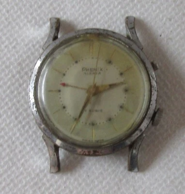 VINTAGE "PHENIX" ALERTA ALARM WRIST WATCH, NOT RUNNING ,USED, Good FOR RESTORE - Image 1 of 4