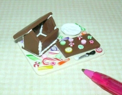 LORRAINE ADINOLFI Miniature Adinolfi Christmas Gingerbread House in Progress for DOLLHOUSE 1:12