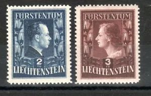 Liechtenstein 1951-52 2f and 3f  p 12 1/2 x 12 SG 302A and 303A  MLH - Picture 1 of 1