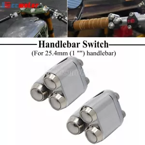 Pair 1" Handlebar Control Switch Momentary Mswitch For Chopper Bobber Cafe Racer - Picture 1 of 8