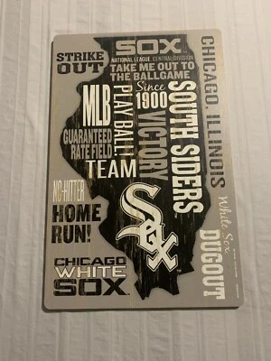 Chicago White Sox MLB 17" x 11" Wood Sign Decorative State Design Wincraft - Image 1 of 2
