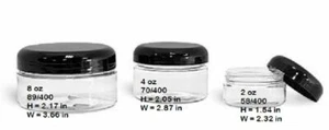 8 oz Clear PET LOW PROFILE Jar 89/400 w/ CHOICE of caps - 18 sets FREE SHIPPING - Picture 1 of 2
