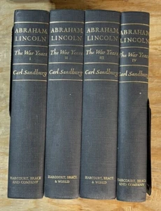 Abraham Lincoln The War Years Volumes 1-4 Carl Sandburg 1939 Hardcover Book - Picture 1 of 7