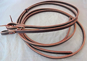 Hermann Roble Latigo Cuero Riendas Divididas Doble Costura Caballo 8' Tachuela Corbatas de Agua - Imagen 1 de 1