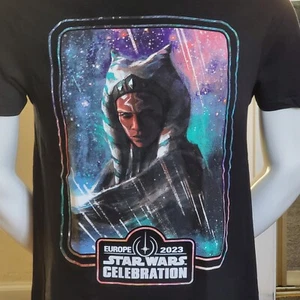 Maglietta Disney Star Wars Ahsoka Tano Celebration Europe 2023 nera 100% cotone M - Foto 1 di 12