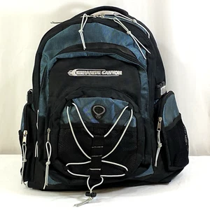 Granite Canyon Backpack Black & Teal Polyester Zipper Multiple Pockets - Foto 1 di 12