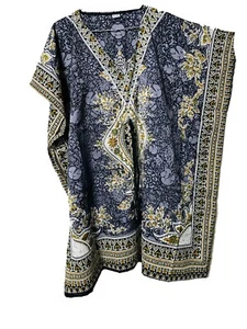Short length Loose Casual Boho Women Ethnic Summer Beach Dress Floral Kaftan - Picture 1 of 2