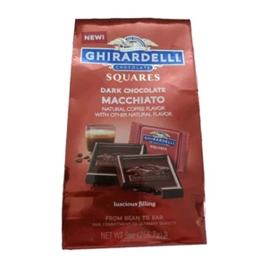 Ghirardelli Dark Chocolate Macchiato Squares - 1 - 9 oz Bag - Fast Shipping - Picture 1 of 10