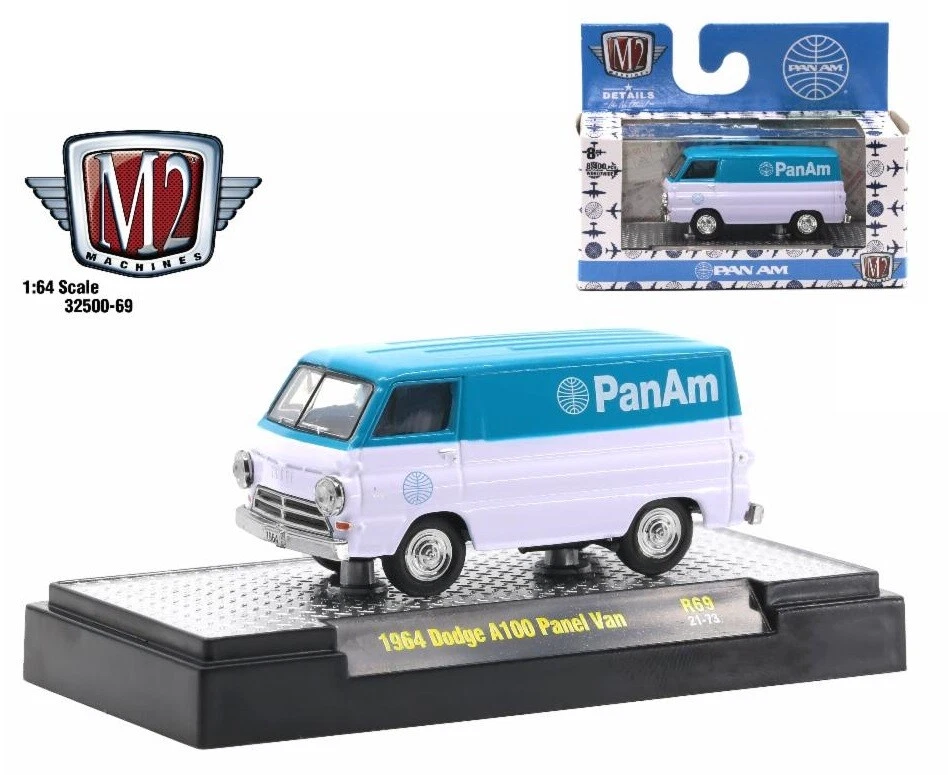 1:64 M2 Machines *AUTO-SHOWS 69* PAN AM 1964 Dodge A100 Panel Van NIP - Image 1 of 1