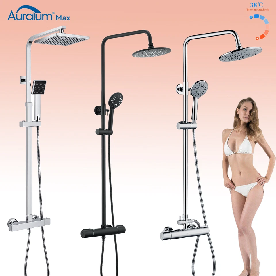 Duschsystem Duschset Regendusche Handbrause Thermostat Edelstahl Duscharmatur - Bild 1 von 1