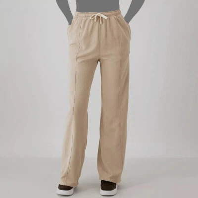 Pantalones deportivos Champion para mujer beige vintage pierna ancha con cordón talla S Foto 1 de 3