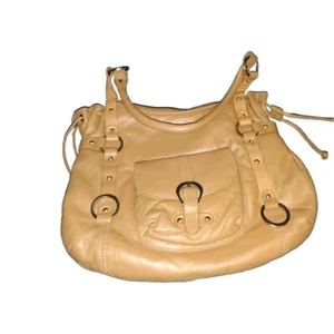 Michael Rome Designs Tan Beige Genuine Leather Shoulder Bag - Picture 1 of 3