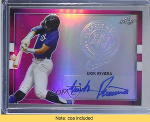 2018 Leaf Perfect Game National Showcase Metal 1/1 Erik Rivera #BA-ER1 Auto 7m3