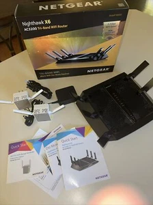 Routeur WiFi tri-bande Netgear Nighthawk X6 AC3200 et lot de 2 extensions AC750 - Photo 1/18