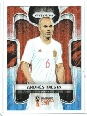 2018 Panini Prizm World Cup Soccer Andres Iniesta (Spain) Red & Blue PRIZM #197 - Image 1 of 2