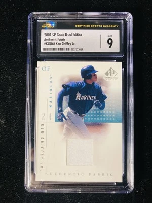 2001 SP Game Used Edition Ken Griffey Jr. Authentic Fabric Relic CSG 9 Mint - Image 1 of 2