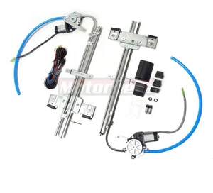 Street Rod Flat Glass Power Window 2 Door Kit w/ Switches Wiring Vintage Car - Picture 1 of 4