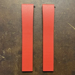 Uhrenarmband Kautschuk 2 Stück rot 18 mm Schnellverschluss Zuschnitt Faltschließe - Bild 1 von 7