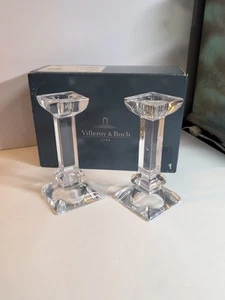 VILLEROY & BOCH SIENA 2er Set KRISTALL KERZENLEUCHTER 6" WUNDERSCHÖN!! - Bild 1 von 3