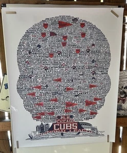 "Póster firmado 2016 Chicago Cubs History Tree 24x30""" - Imagen 1 de 7