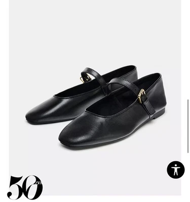 Pisos de ballet de cuero Zara colección 50 aniversario   Foto 1 de 4