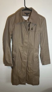 Brooks Brothers Button Trenchcoat Damen Größe 2 Khaki Wolle Innen  - Bild 1 von 7