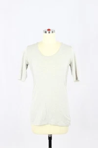 WHITE + WARREN Grey Cotton Modal Jersey Scoop Neck Half Sleeve T-Shirt, Size XS - Picture 1 of 12