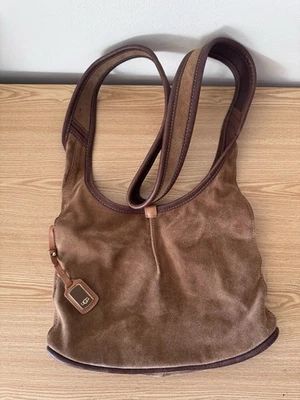 Bolsa tiracolo UGG super longa hobo marrom camurça estilingue rara bolsa hippie - Imagem 1 de 4