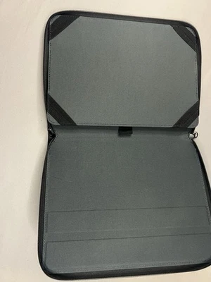 Black Faux Leather Tablet Case Stand 12” Diagonal Zip Around - Image 1 of 4