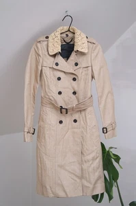 Burberry Prorsum Luxury Wmns Beige Woven Raffia Trench Coat Size36 Made in Italy - Picture 1 of 23