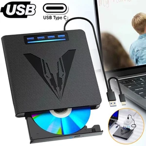 External CD DVD Drive USB Portable CD Reader CD/DVD Burner Rewriter For Laptop - Picture 1 of 12