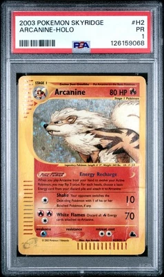 PSA 1 Pokemon Arcanine H2 WotC Skyridge Holo Rare POP 6 - Image 1 of 2
