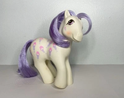 Cucharadas My Little Pony G1🍦1987 MLP Vintage Helado Blanco Púrpura Hasbro Foto 1 de 4