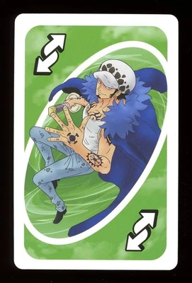 Trafalgar Law GREEN Reverse Card ONE PIECE Mattel Original Japanese UNO Card NM - Image 1 of 2