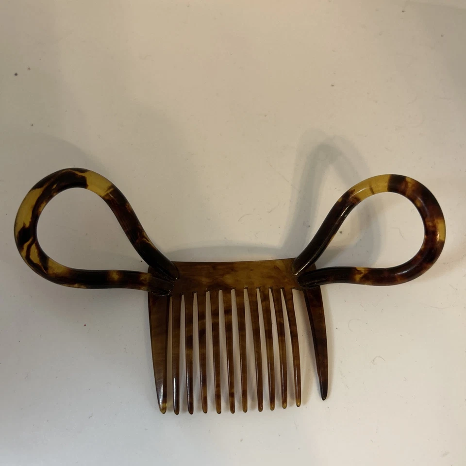 Vintage Cabelo Francês Lateral Traseiro Longo Grande Updo Pick Pente Feminino Arco Raro! - Imagem 1 de 4