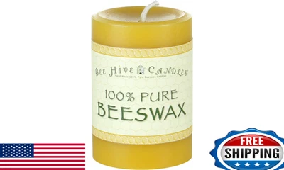 Velas de colmena de abejas 3"x4" vela de pilar de cera de abejas pura | natural, sin soja/parafina,  Foto 1 de 4