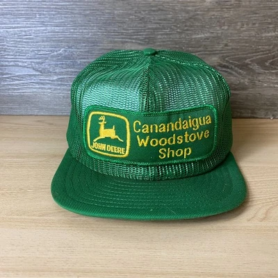 Parche de malla trasero a presión sombrero John Deere vintage Canandaigua estufa de leña Louisville Foto 1 de 4