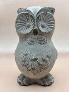 7.5” Concrete Owl Garden Statue Outdoor Cement Bird Lawn Ornament Yard Sculpture - Picture 1 of 13
