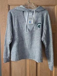 Neu mit Etikett Victoria Secret Michigan State University kurz geschnittener Chocker Hoodie Größe S - Bild 1 von 4